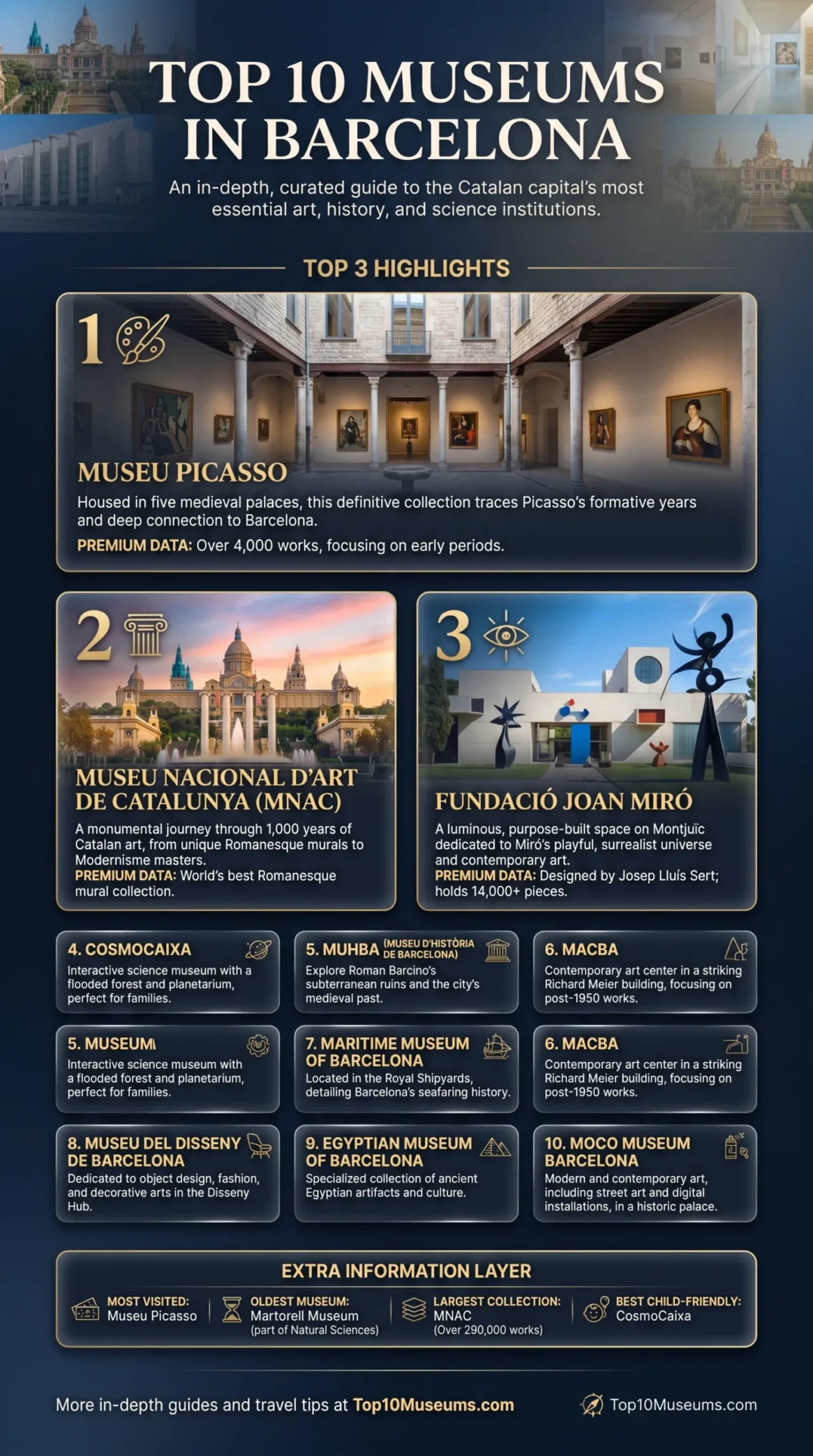 Top 10 museums in Barcelona showcasing art, history, science, and family fun.